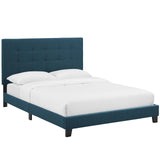 Melanie King Tufted Button Upholstered Fabric Platform Bed Azure MOD-5994-AZU