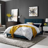 Amira Twin Upholstered Fabric Bed Azure MOD-5999-AZU