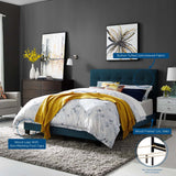 Amira Full Upholstered Fabric Bed Azure MOD-6000-AZU