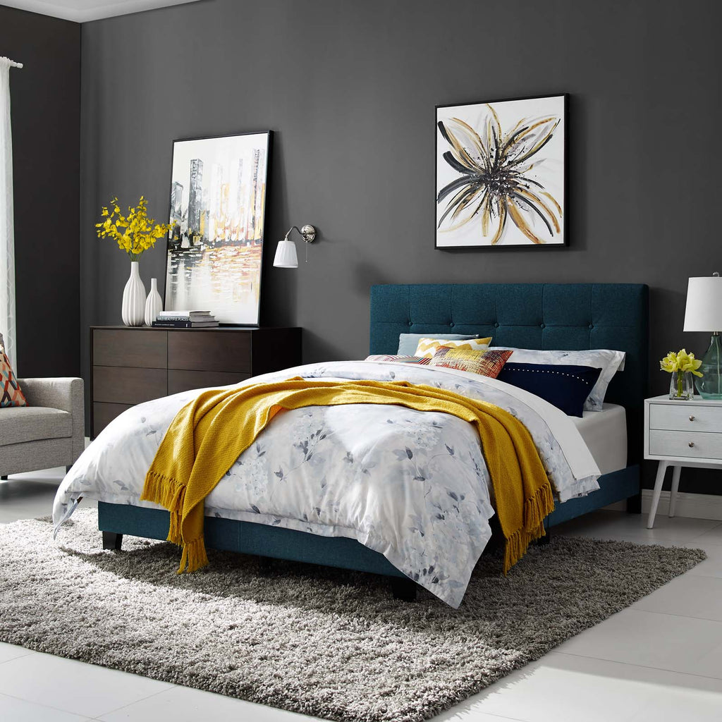 Amira Queen Upholstered Fabric Bed Azure MOD-6001-AZU
