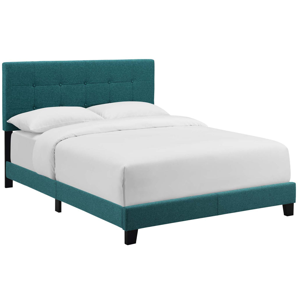 Amira Queen Upholstered Fabric Bed Teal MOD-6001-TEA