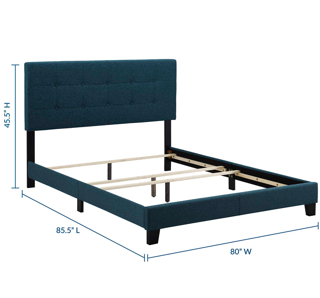 Amira King Upholstered Fabric Bed Azure MOD-6002-AZU