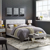 Amira King Upholstered Fabric Bed White MOD-6002-WHI