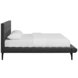 Julia Queen Biscuit Tufted Upholstered Fabric Platform Bed Gray MOD-6007-GRY