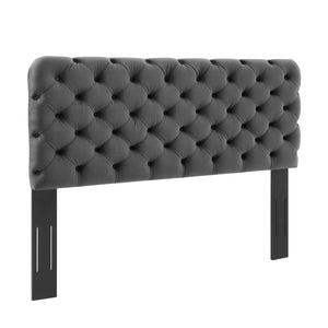 Lizzy Tufted Twin Performance Velvet Headboard Charcoal MOD-6030-CHA