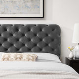 Lizzy Tufted Twin Performance Velvet Headboard Charcoal MOD-6030-CHA