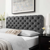 Lizzy Tufted Twin Performance Velvet Headboard Charcoal MOD-6030-CHA