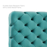 Lizzy Tufted Twin Performance Velvet Headboard Teal MOD-6030-TEA