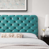 Lizzy Tufted Twin Performance Velvet Headboard Teal MOD-6030-TEA