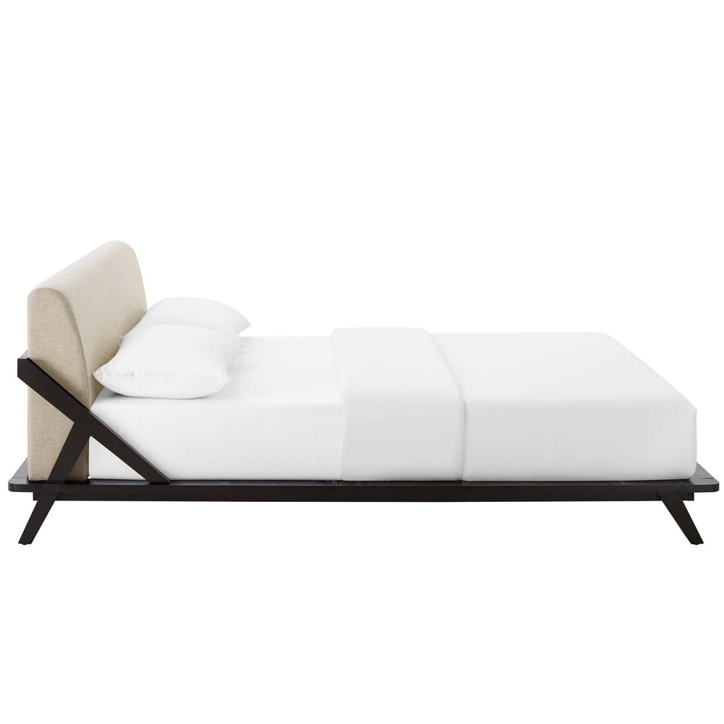 Luella Queen Upholstered Fabric Platform Bed Cappuccino Beige MOD-6047-CAP-BEI