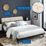 Luella Queen Upholstered Fabric Platform Bed Cappuccino Beige MOD-6047-CAP-BEI