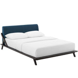 Luella Queen Upholstered Fabric Platform Bed Cappuccino Blue MOD-6047-CAP-BLU
