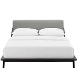 Luella Queen Upholstered Fabric Platform Bed Cappuccino Light Gray MOD-6047-CAP-LGR