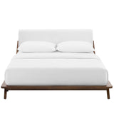 Luella Queen Upholstered Fabric Platform Bed Walnut White MOD-6047-WAL-WHI