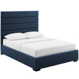 Genevieve Queen Upholstered Fabric Platform Bed Blue MOD-6049-BLU