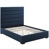 Genevieve Queen Upholstered Fabric Platform Bed Blue MOD-6049-BLU