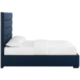 Genevieve Queen Upholstered Fabric Platform Bed Blue MOD-6049-BLU