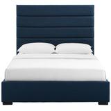 Genevieve Queen Upholstered Fabric Platform Bed Blue MOD-6049-BLU