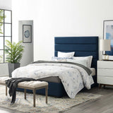 Genevieve Queen Upholstered Fabric Platform Bed Blue MOD-6049-BLU