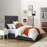 Genevieve Queen Upholstered Fabric Platform Bed Gray MOD-6049-GRY