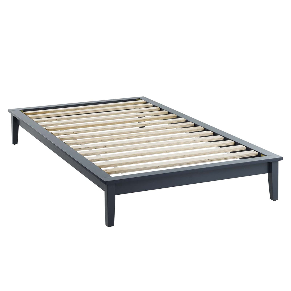 Lodge Twin Wood Platform Bed Frame Gray MOD-6053-GRY