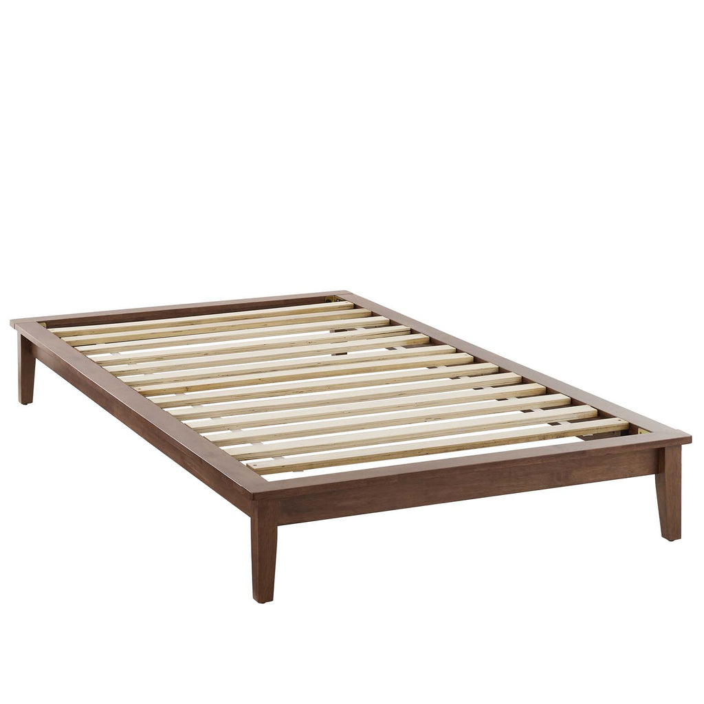 Lodge Twin Wood Platform Bed Frame Walnut MOD-6053-WAL