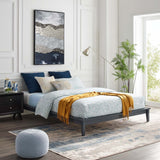 Modway Furniture Lodge King Wood Platform Bed Frame 0423 Gray MOD-6056-GRY