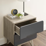 Origin Wood Nightstand or End Table Natural Gray MOD-6073-NAT-GRY