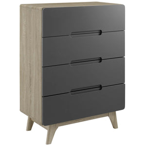 Modway Furniture Origin Four-Drawer Chest or Stand Natural Gray 15.5 x 31 x 41.5