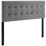Emily Queen Biscuit Tufted Performance Velvet Headboard Gray MOD-6116-GRY