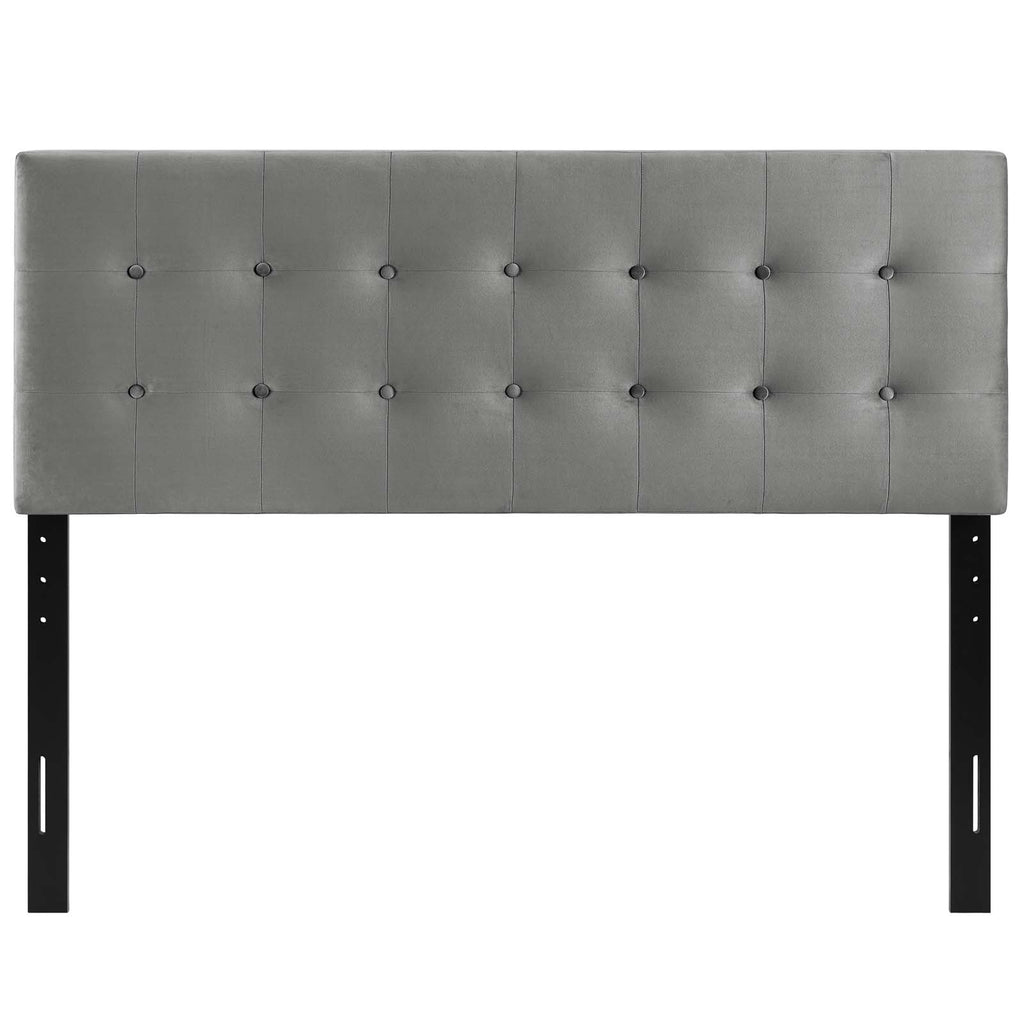 Emily Queen Biscuit Tufted Performance Velvet Headboard Gray MOD-6116-GRY