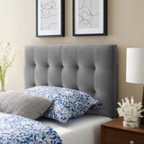 Lily Biscuit Tufted Twin Performance Velvet Headboard Gray MOD-6118-GRY
