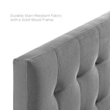 Lily Queen Biscuit Tufted Performance Velvet Headboard Gray MOD-6120-GRY