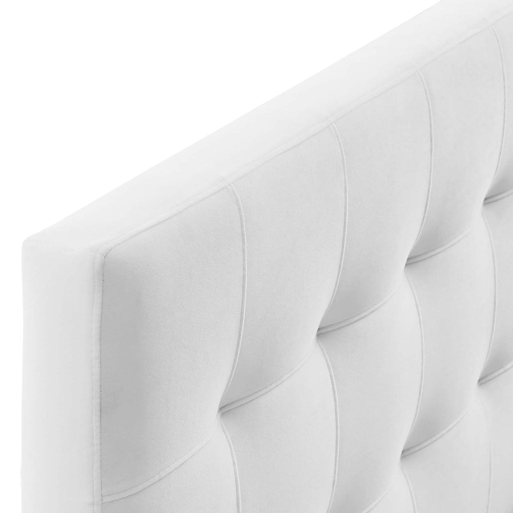 Lily Queen Biscuit Tufted Performance Velvet Headboard White MOD-6120-WHI