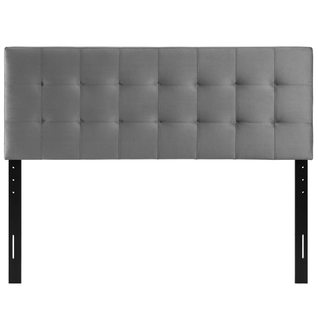 Lily King Biscuit Tufted Performance Velvet Headboard Gray MOD-6121-GRY