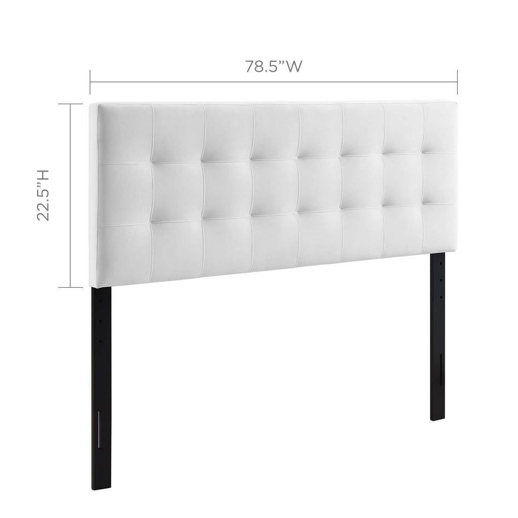 Lily King Biscuit Tufted Performance Velvet Headboard White MOD-6121-WHI