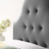 Sovereign Twin Diamond Tufted Performance Velvet Headboard Gray MOD-6122-GRY