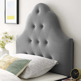 Sovereign Twin Diamond Tufted Performance Velvet Headboard Gray MOD-6122-GRY