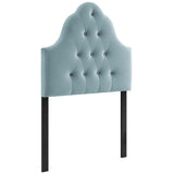 Sovereign Twin Diamond Tufted Performance Velvet Headboard Light Blue MOD-6122-LBU