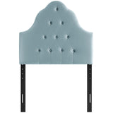 Sovereign Twin Diamond Tufted Performance Velvet Headboard Light Blue MOD-6122-LBU