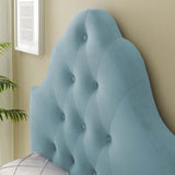 Sovereign Twin Diamond Tufted Performance Velvet Headboard Light Blue MOD-6122-LBU