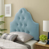 Sovereign Twin Diamond Tufted Performance Velvet Headboard Light Blue MOD-6122-LBU