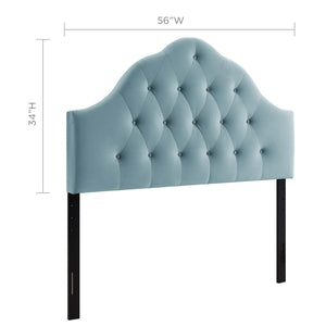 Modway Furniture Sovereign Full Diamond Tufted Performance Velvet Headboard Light Blue 4 x 56 x 64.5