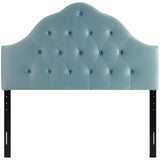 Modway Furniture Sovereign Full Diamond Tufted Performance Velvet Headboard Light Blue 4 x 56 x 64.5