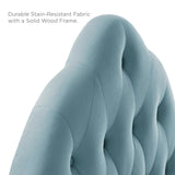 Modway Furniture Sovereign Full Diamond Tufted Performance Velvet Headboard Light Blue 4 x 56 x 64.5