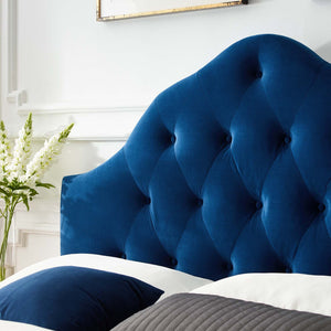 Sovereign Full Diamond Tufted Performance Velvet Headboard Navy MOD-6123-NAV