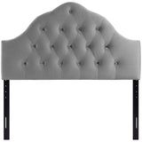 Sovereign Queen Diamond Tufted Performance Velvet Headboard Gray MOD-6124-GRY