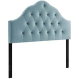 Sovereign Queen Diamond Tufted Performance Velvet Headboard Light Blue MOD-6124-LBU