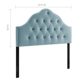 Sovereign Queen Diamond Tufted Performance Velvet Headboard Light Blue MOD-6124-LBU