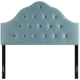 Sovereign Queen Diamond Tufted Performance Velvet Headboard Light Blue MOD-6124-LBU